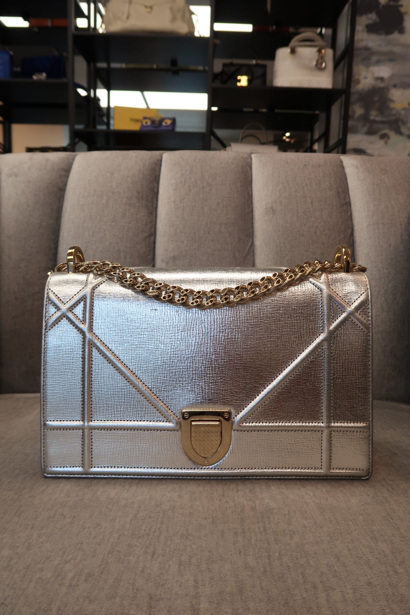 Gold Diorama Calfskin Clutch Price Dior Medium Grained Calfskin - Main Image